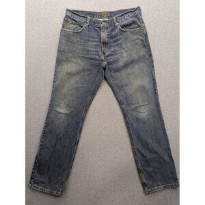 Ariat Jeans Mens 36x34 Blue M2 Relaxed Bootcut Loop Lock Denim Work Western